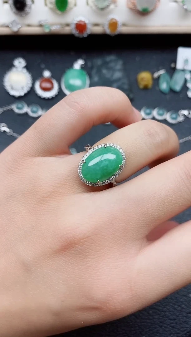 【闪购商品】翡翠戒指银S925镶嵌11111