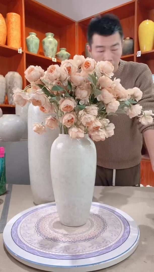 【闪购商品】瓶月光白 大号  陶瓷花瓶 无花 微瑕