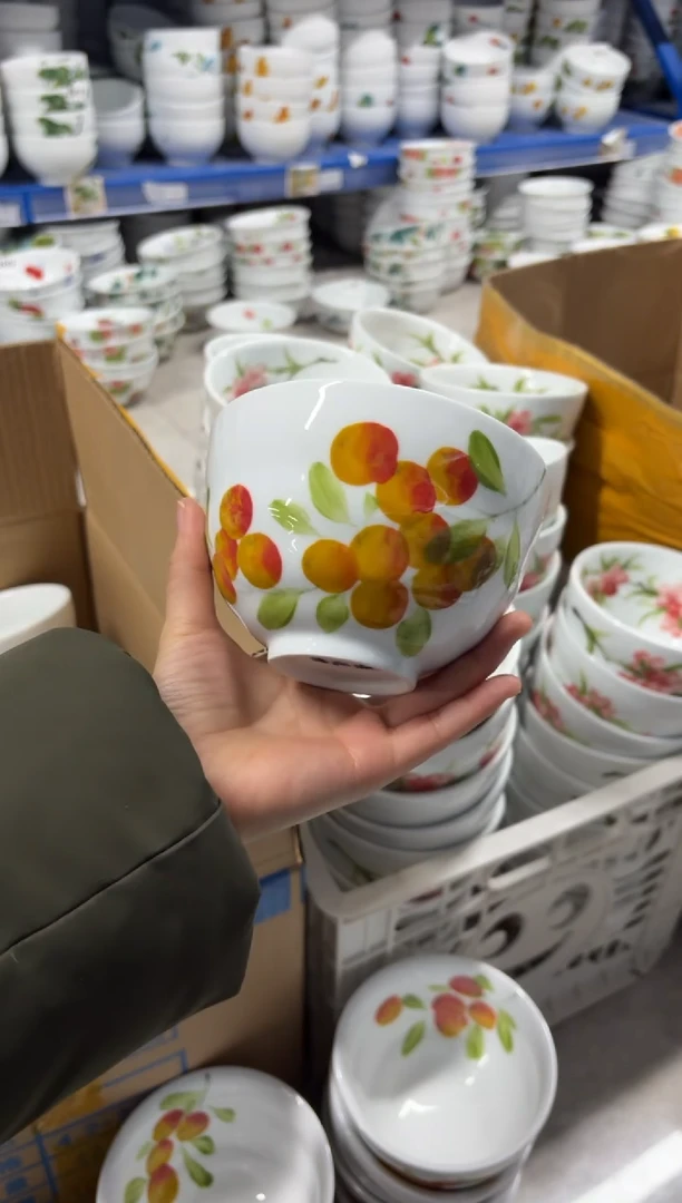 景德镇高温陶瓷食品级手绘釉中彩餐具-墩墩碗