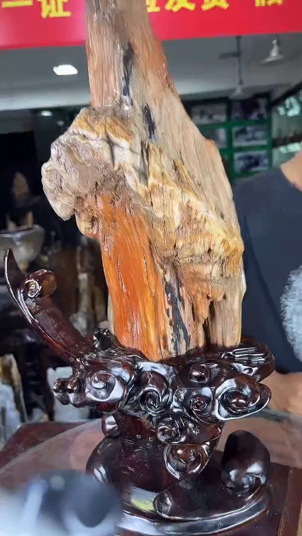 缅甸天然树化玉摆件