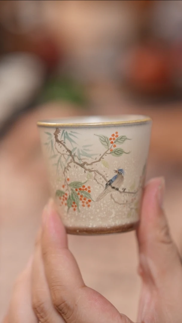 茶具景德镇柴烧一人饮主人杯