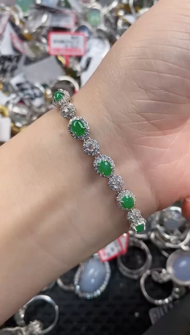 银S925镶嵌戒指翡翠888  1