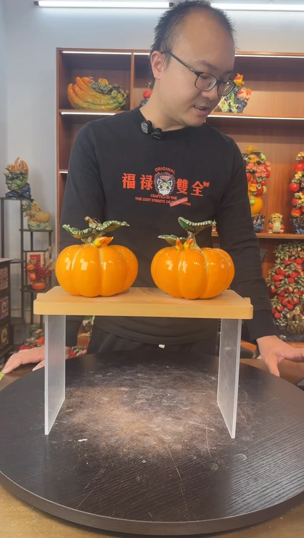 陶瓷一对南瓜摆件