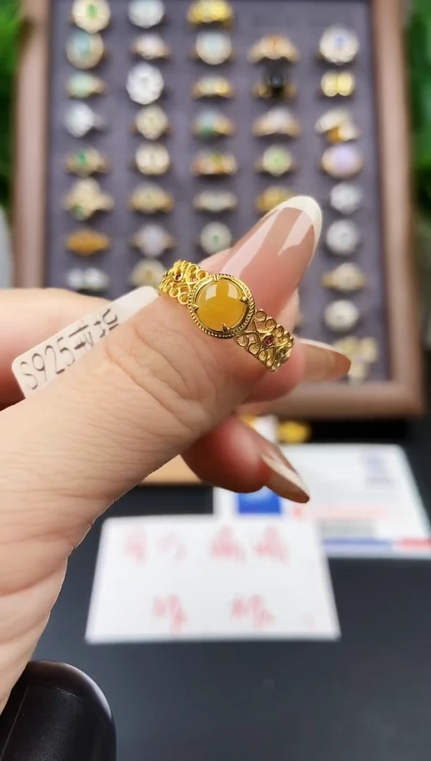 银S925镶嵌戒指翡翠21