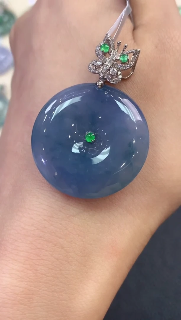 【闪购商品】翡翠吊坠(不含链)18K金镶嵌B53有色差