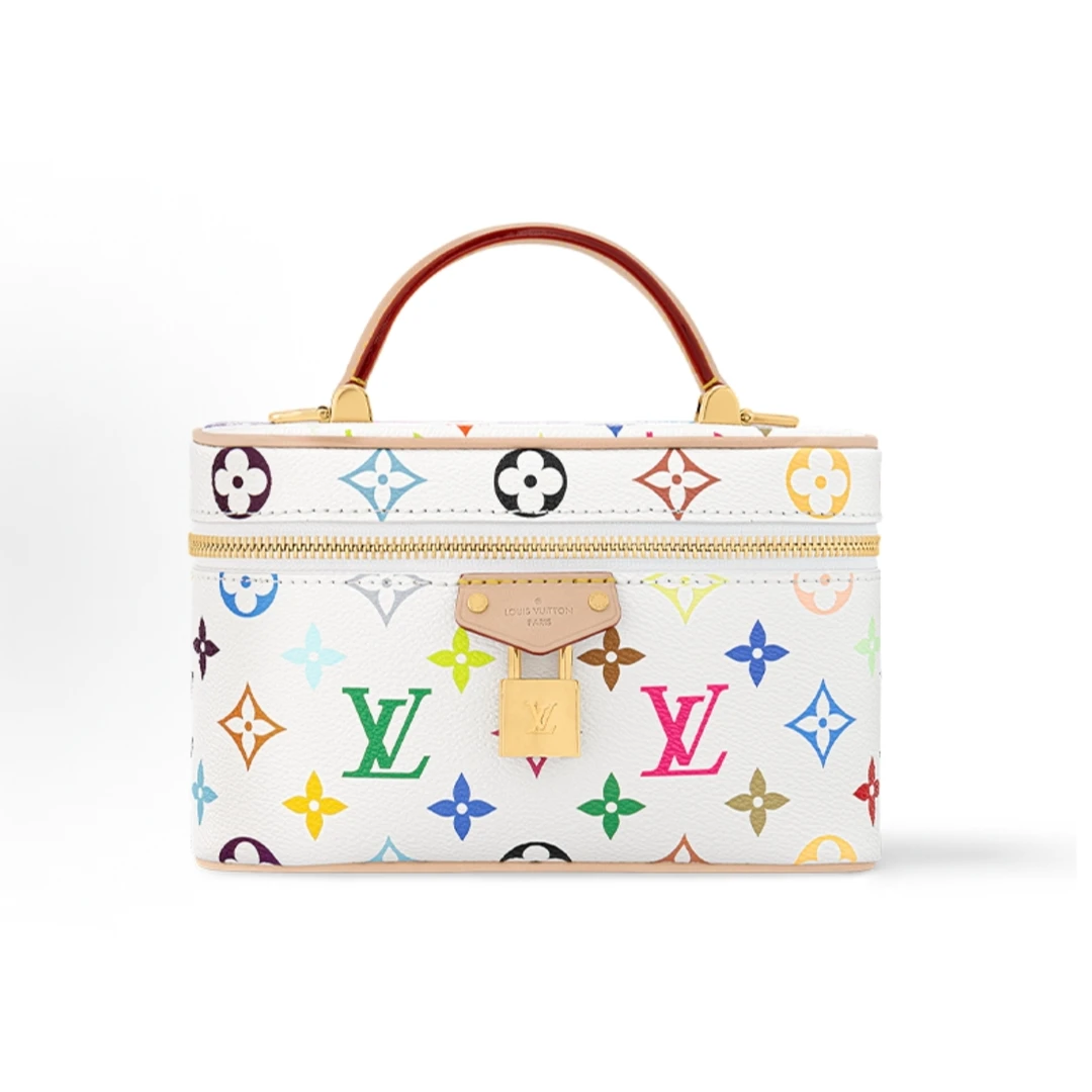全新未使用 LouisVuitton/路易威登 小花6欢 白三彩 盒子包