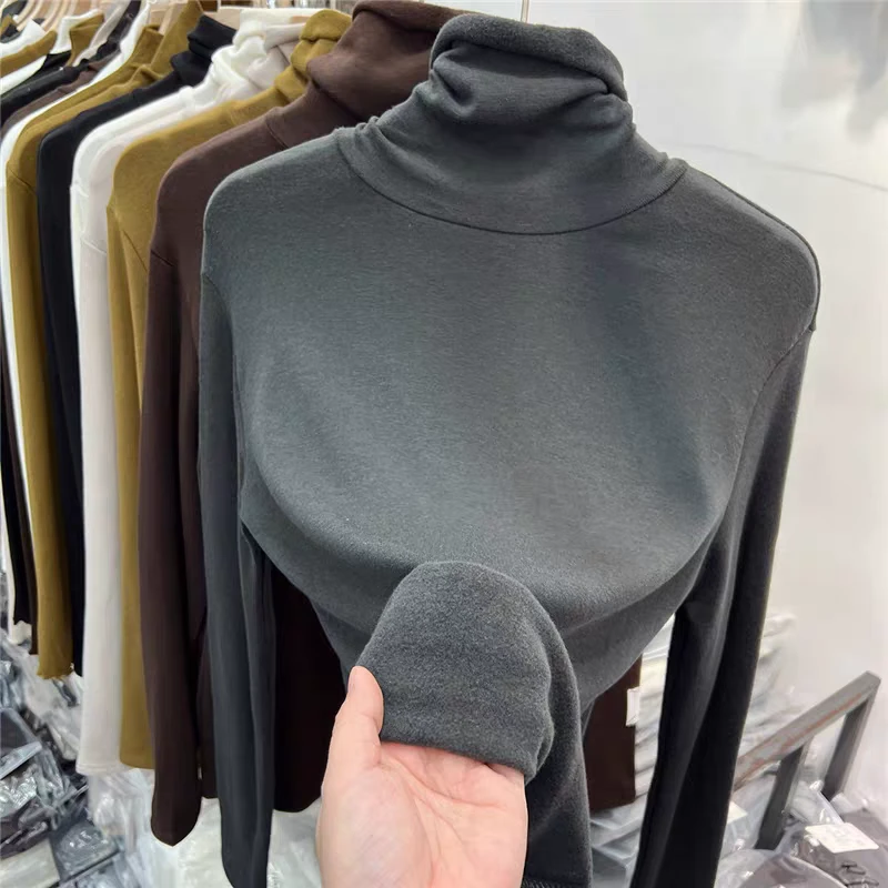 密娜7309高领加绒T恤