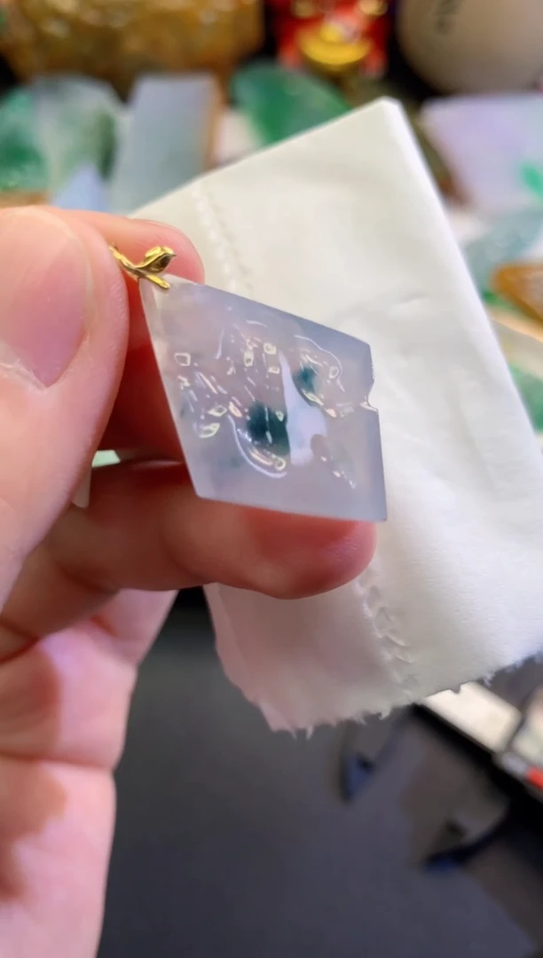 翡翠18K金镶嵌吊坠(不含链)154