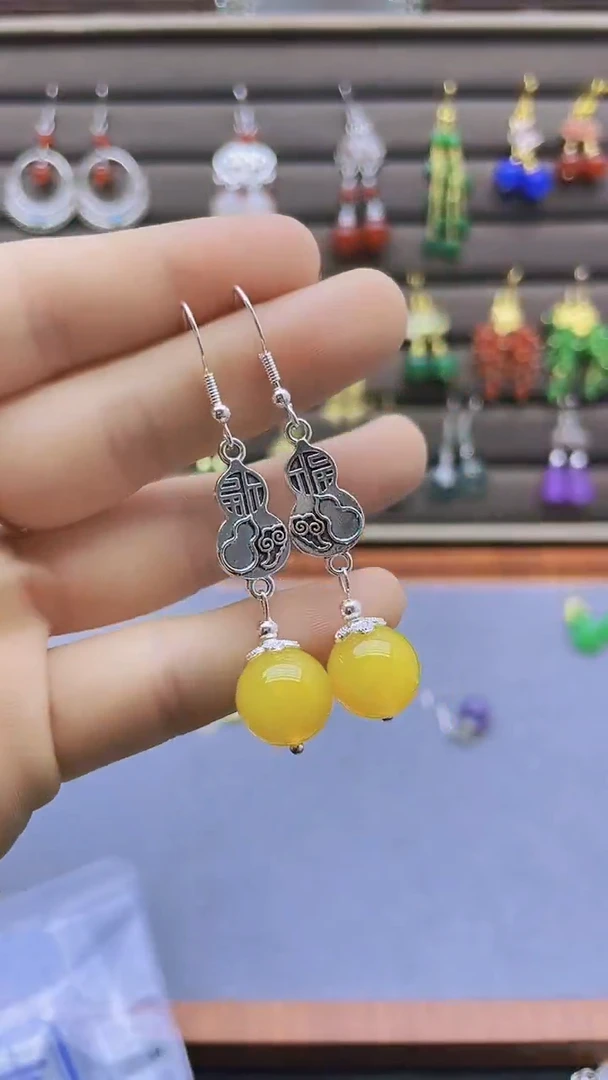 【闪购商品】玛瑙/玉髓耳饰银S925镶嵌175000