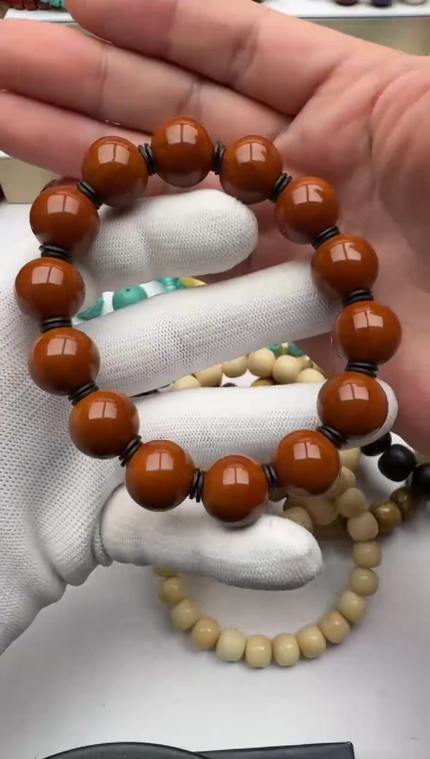 手串橄榄核文玩15mm橄榄圆珠手串