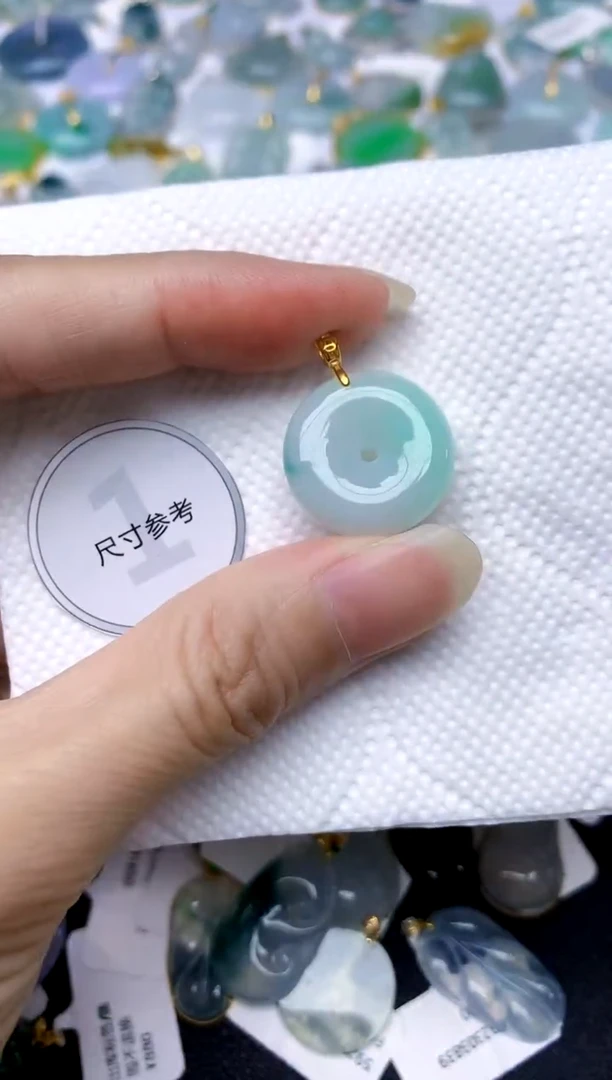 颈饰银S925镶嵌翡翠天然A货翡翠