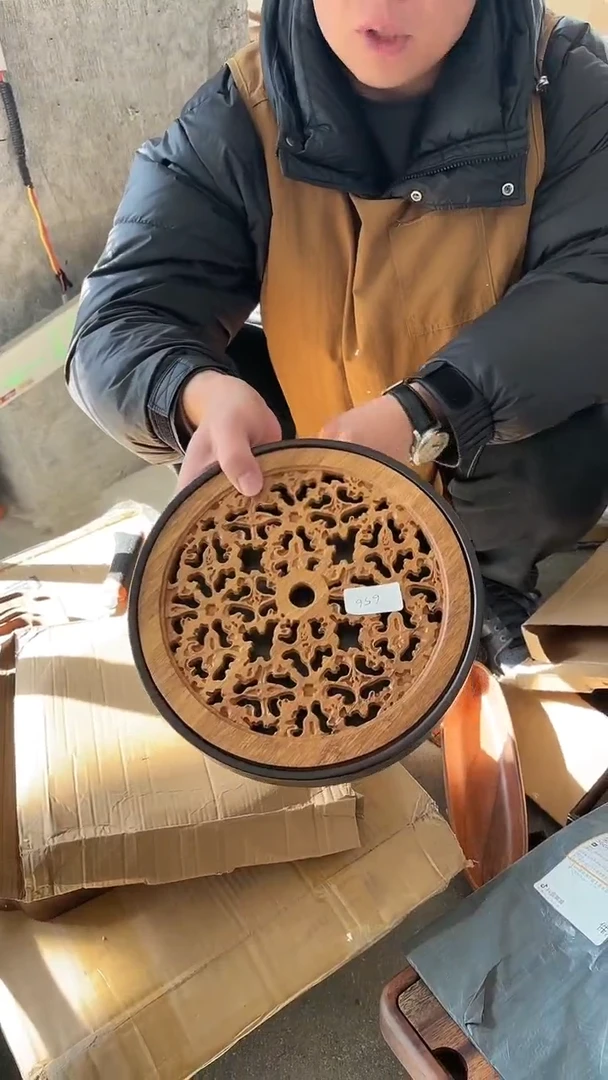 【闪购商品】瑕疵样品656核桃圆茶盘重竹