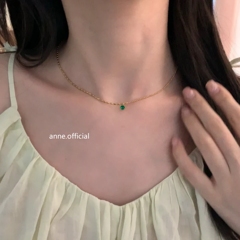 钛钢项链 【雾都月色】轻奢高级感AB款链条箱锆吊坠项链