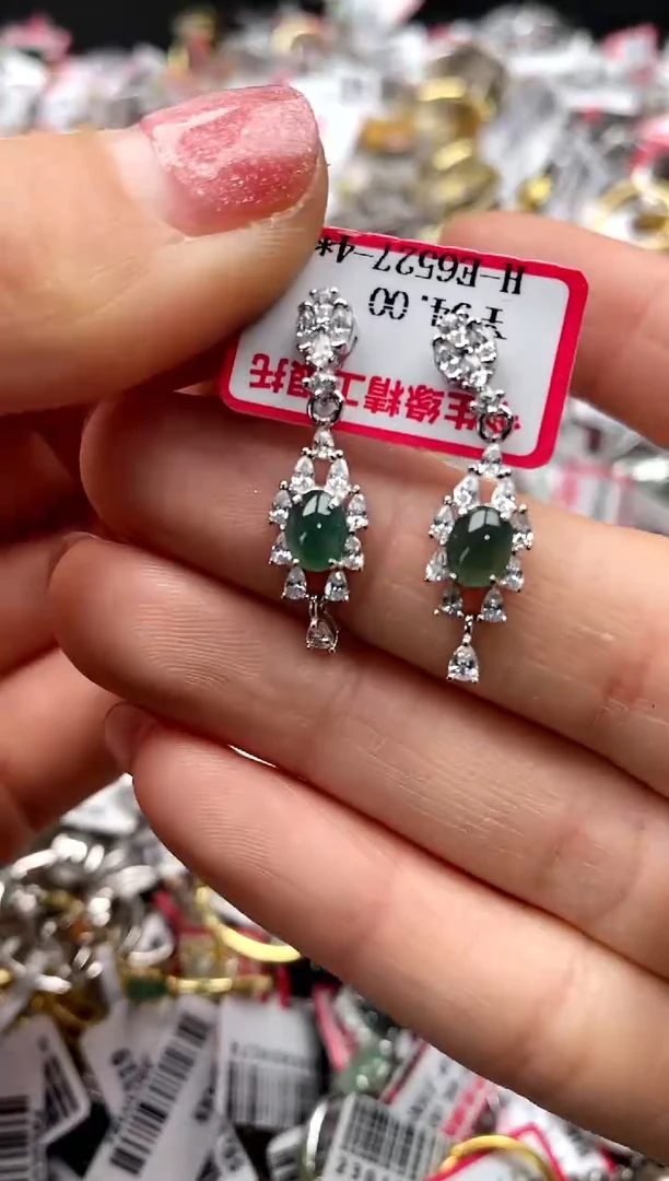 【闪购商品】翡翠戒指银S925镶嵌33333333    6