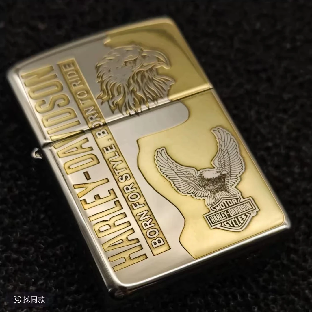 ZIPPO/之宝打火机正品167精雕哈雷双面鹰防风煤油火机 XBL-DYJ1