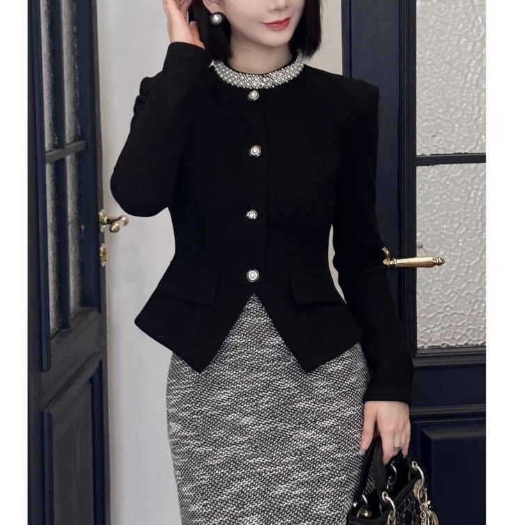 小香风套装女秋冬2024新款高级感小洋装贵妇名媛穿搭半身裙两件套
