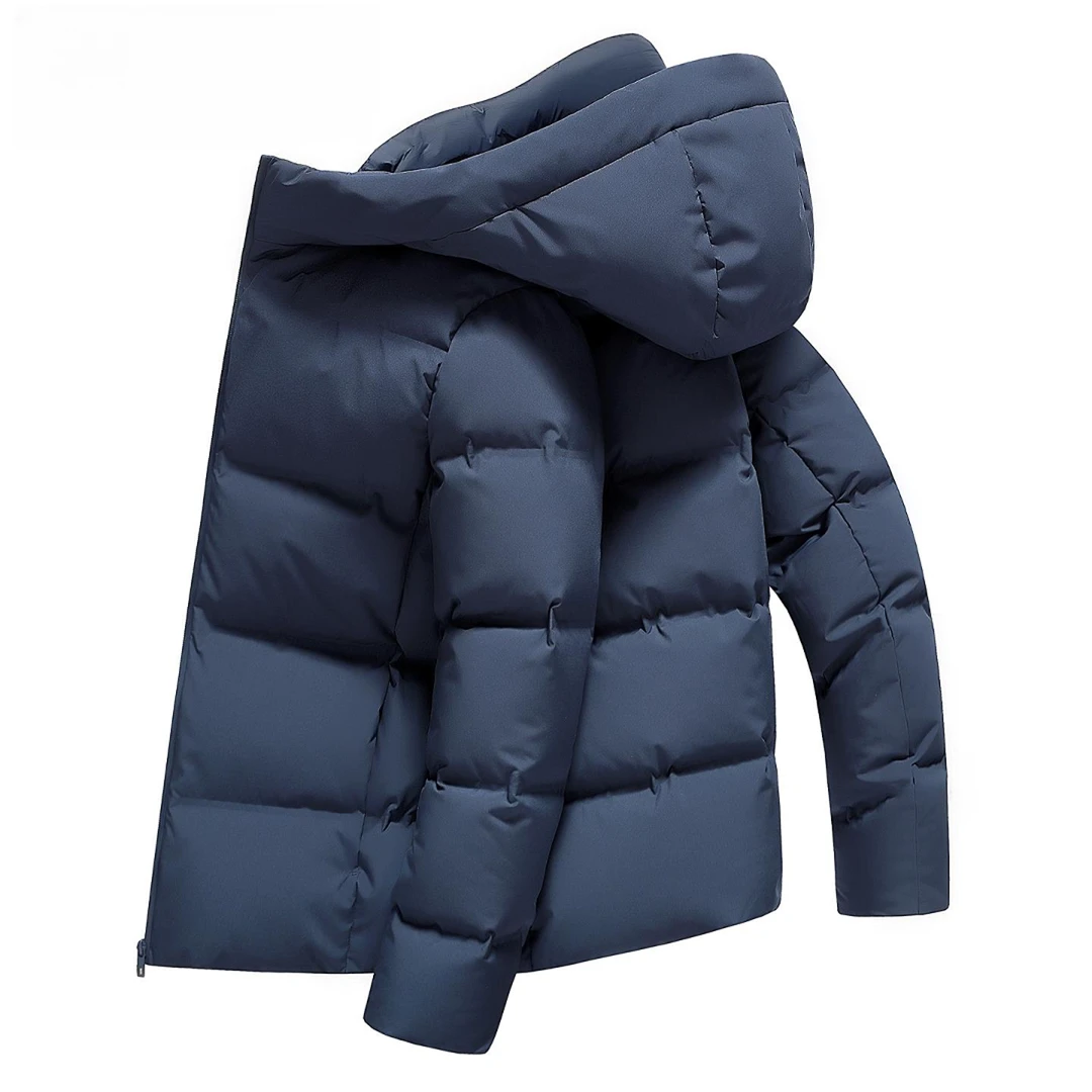2025冬季新款男士潮流加厚面包羽绒服男短款连帽填充鸭绒保暖外套