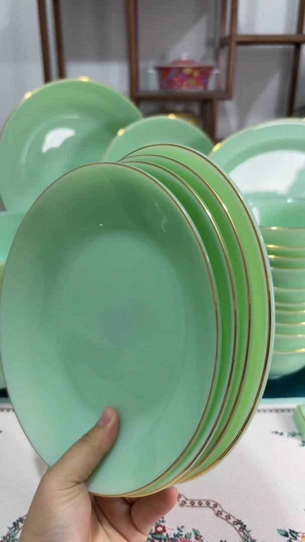 瓷8英寸深盘4个  玉瓷【贝美】