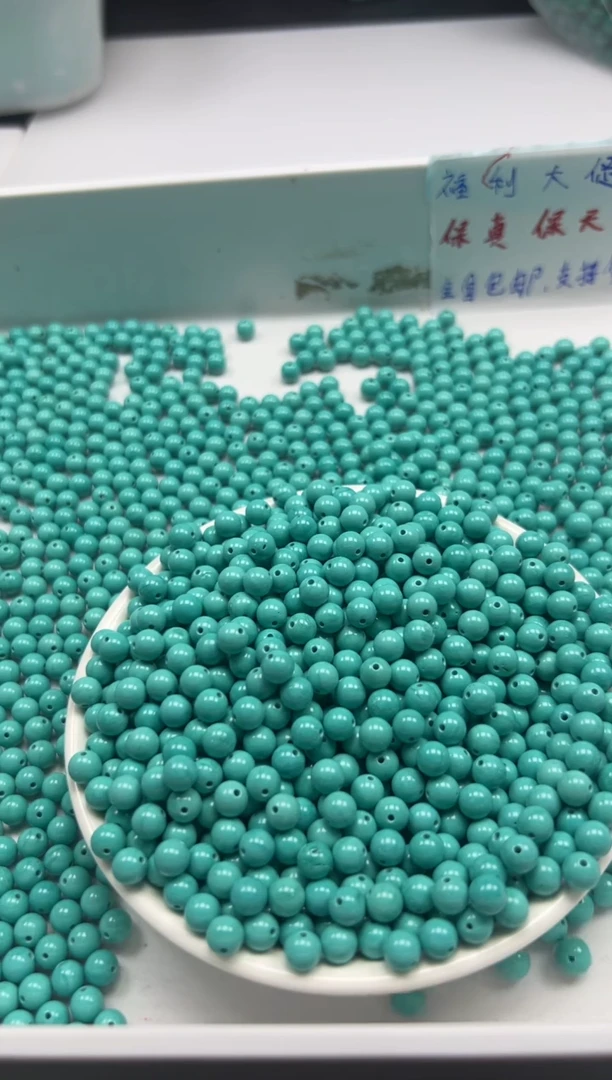 玛瑙/玉髓颈饰未镶嵌w821高瓷绿*松6mm*30颗