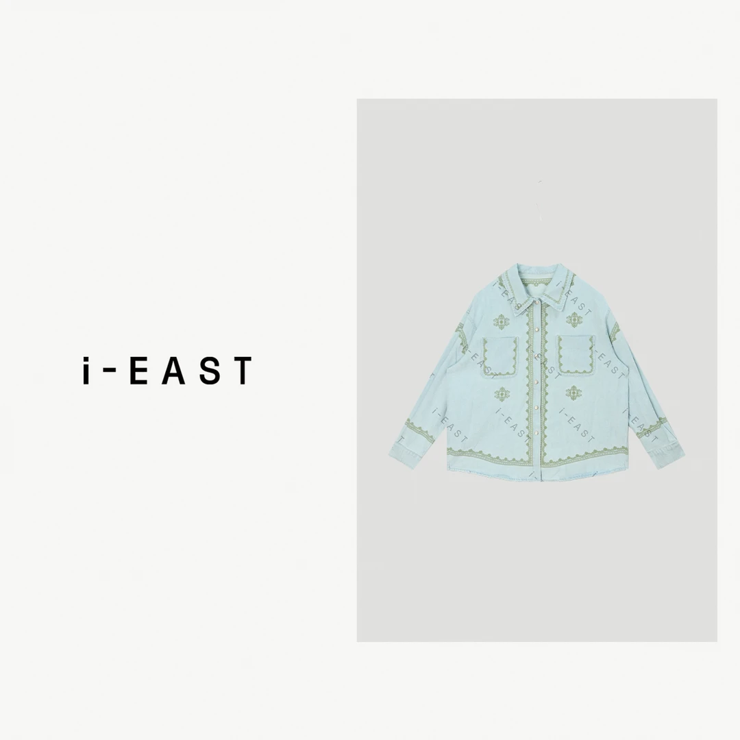 i-EAST 舞茶小调~休闲潮酷长袖刺绣外套-5C WT10275