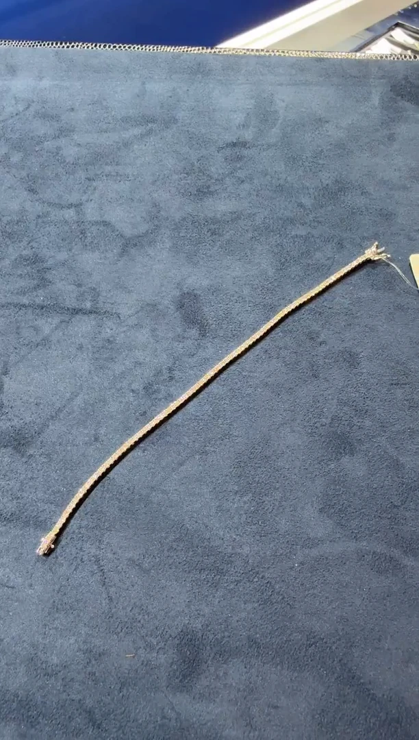 18K金镶嵌手链钻石网球手链白1.3分14.5cm