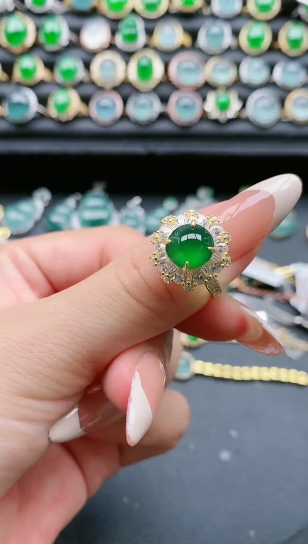 【闪购商品】翡翠戒指银S925镶嵌1111111