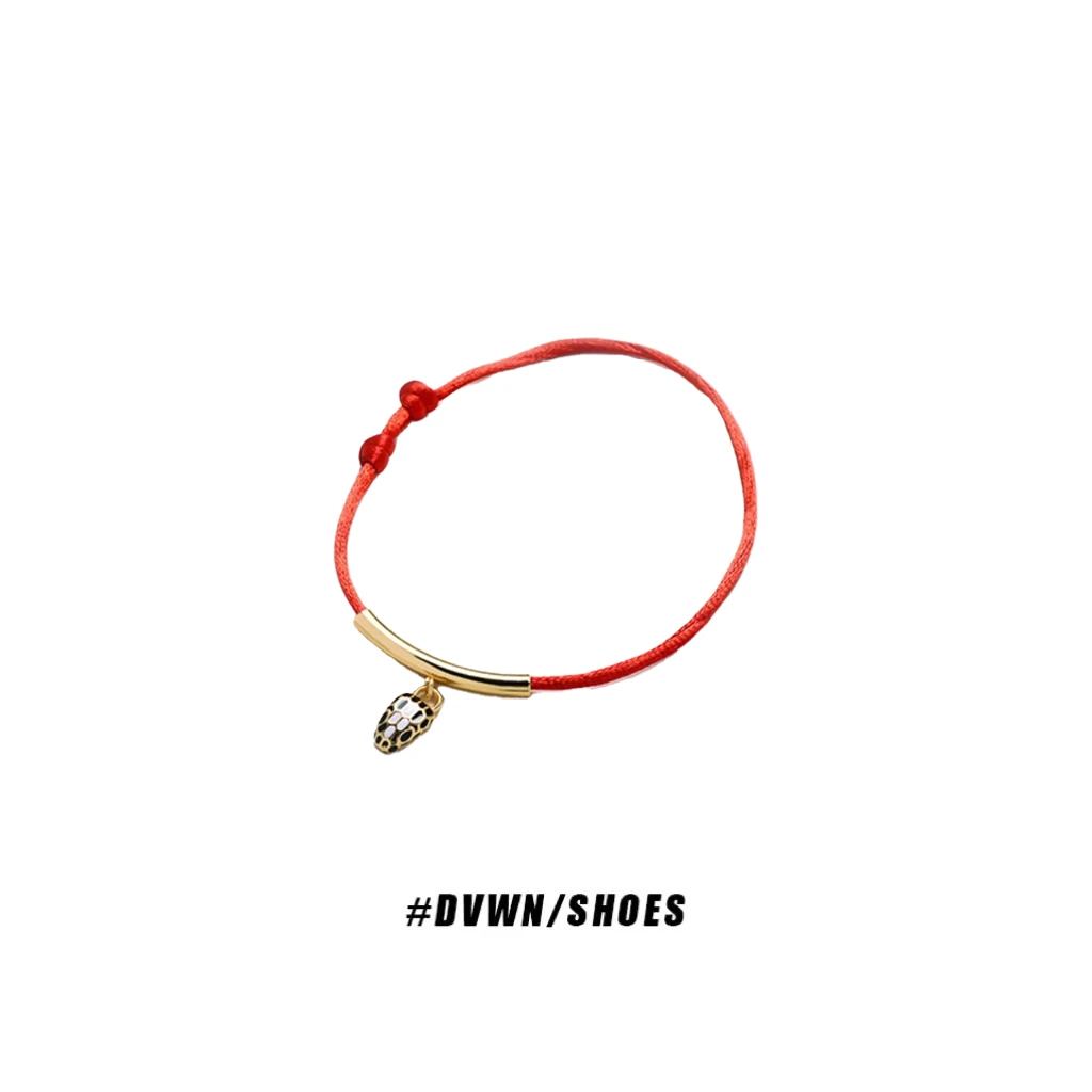 铜合金合成锆石手链 【温温设计STUDIO】灵蛇红绳
