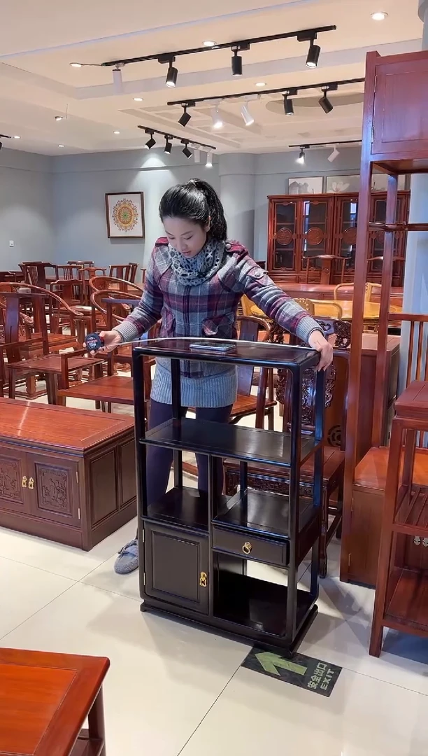 黑酸枝木类成套家具多功能茶水柜