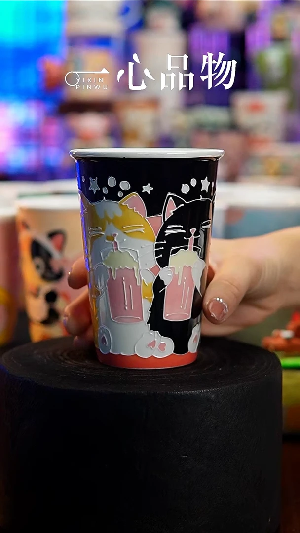 杯子瓷102-24景德镇手工手绘杯子摆件