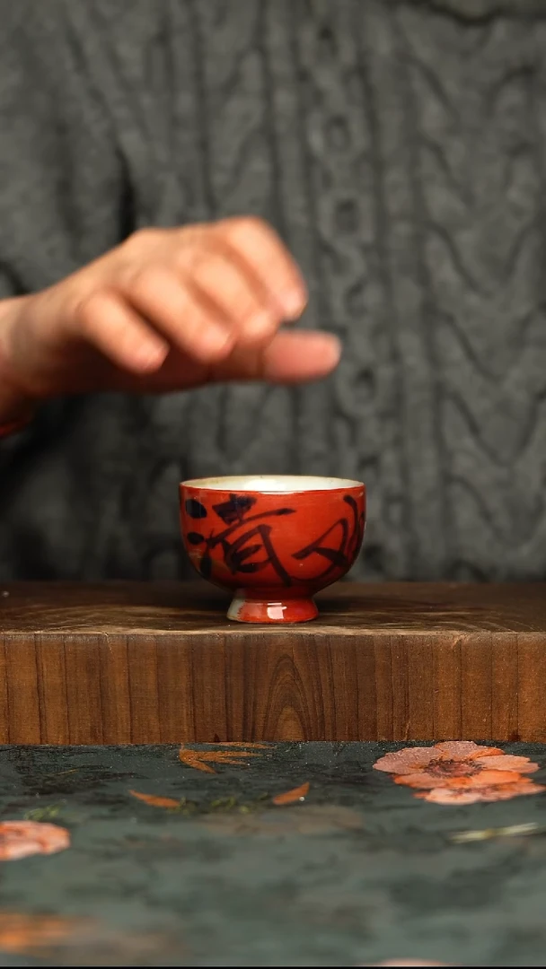 杯釉下彩手工手绘同款陶器