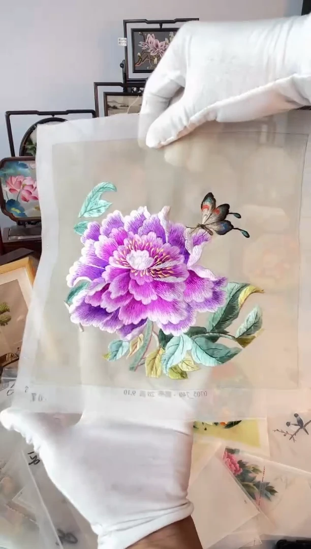 织绣纯手工苏绣双面绣绣布