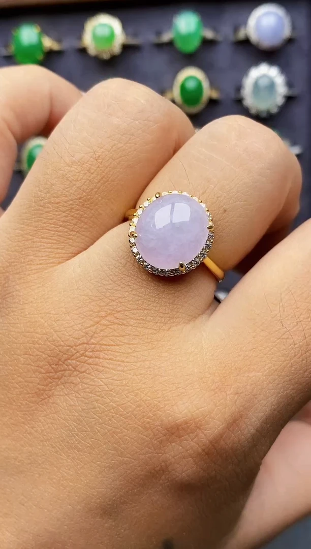 银S925镶嵌戒指翡翠深***说3036