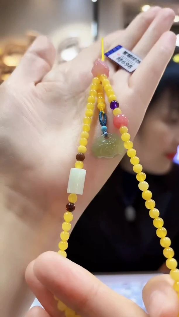 蜜蜡颈饰未镶嵌挂件手机链