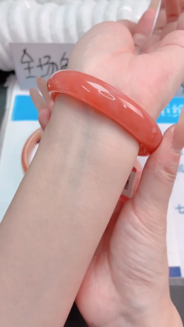 未镶嵌手镯石英质玉桃花酿225-圈口53+-238-盒