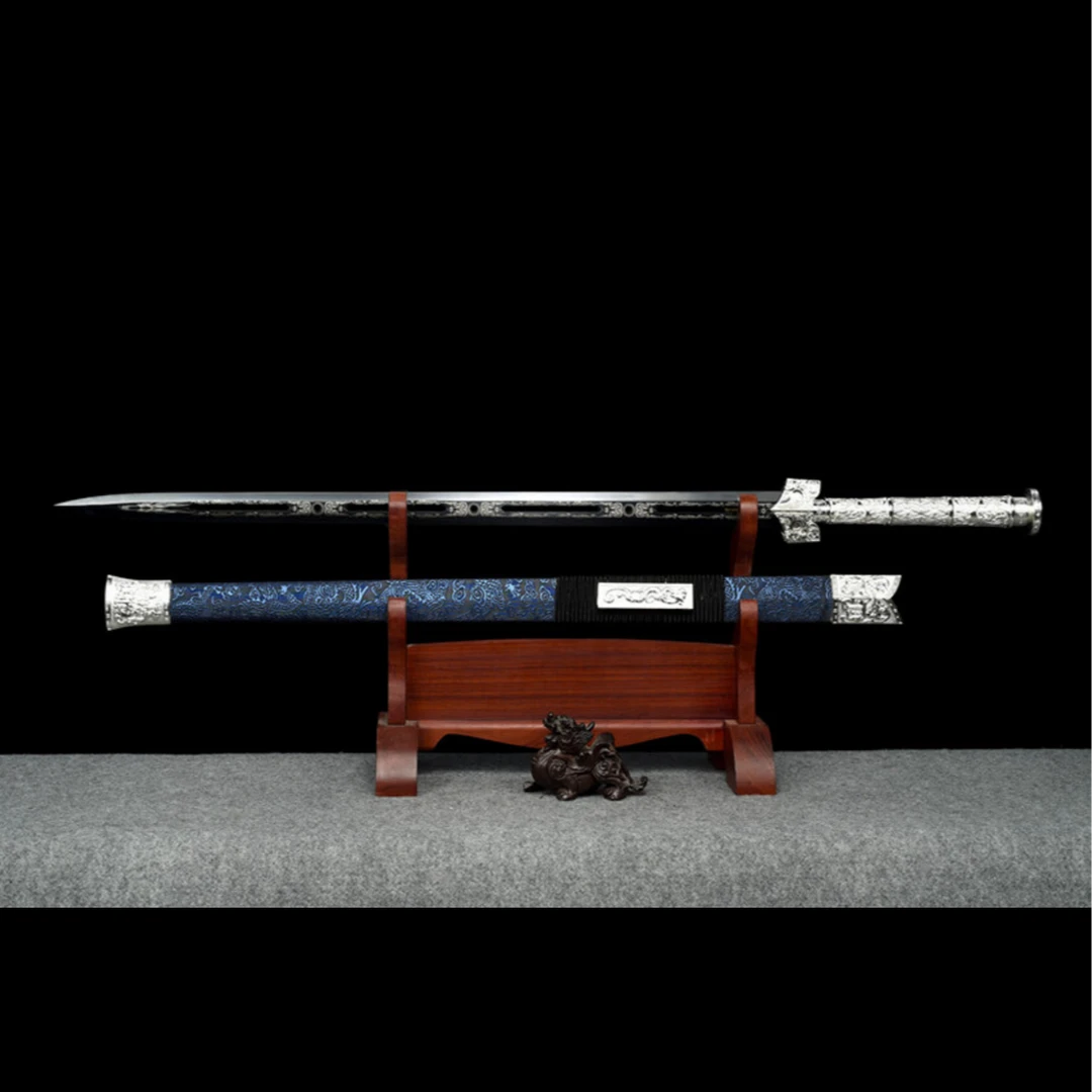 龙泉宝剑冰魄汉剑发黑款高锰钢手工锻打收藏送礼未开刃