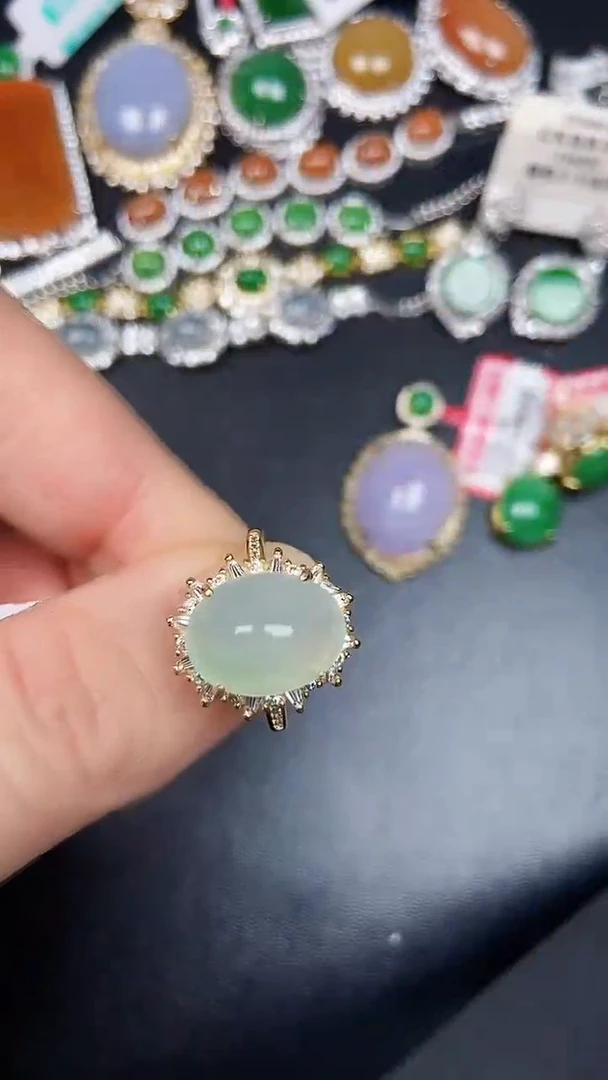 银S925镶嵌戒指翡翠1420