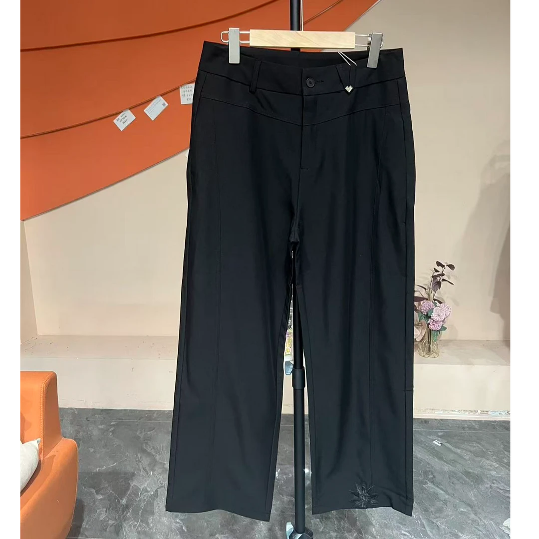 春秋新款显瘦直筒裤时尚百搭气质显瘦瑕疵休闲女裤子9805-8长99