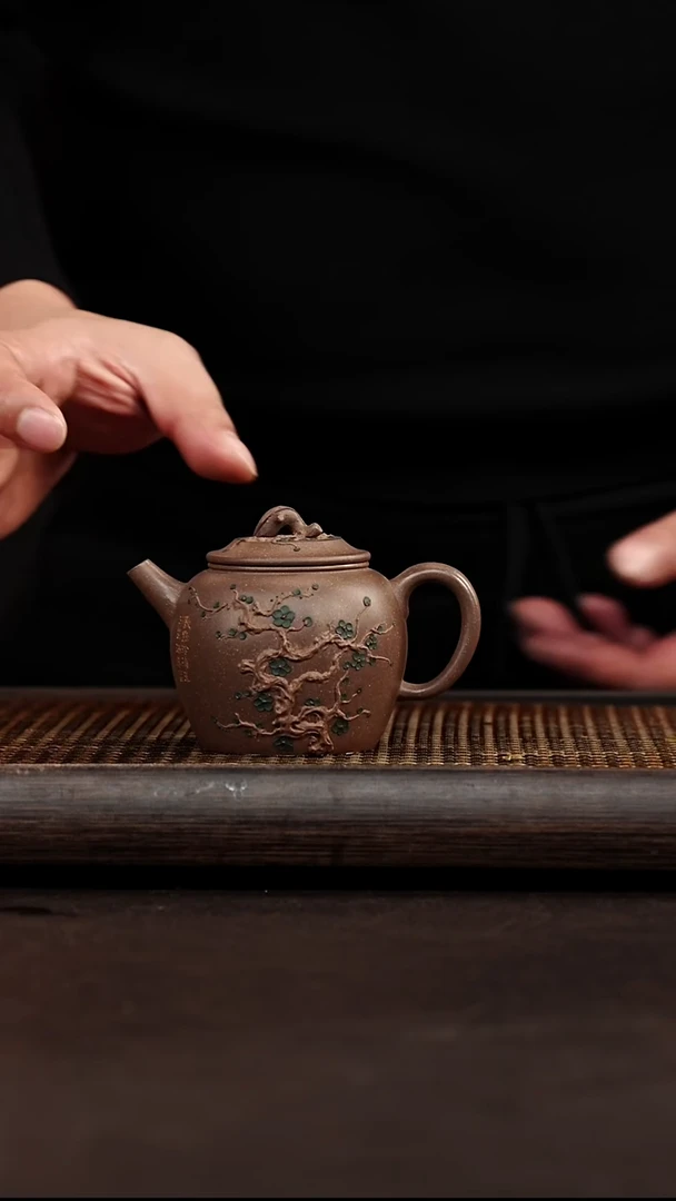 茶壶紫砂宜兴悦茗壶紫砂   天青泥柴烧  一枝春