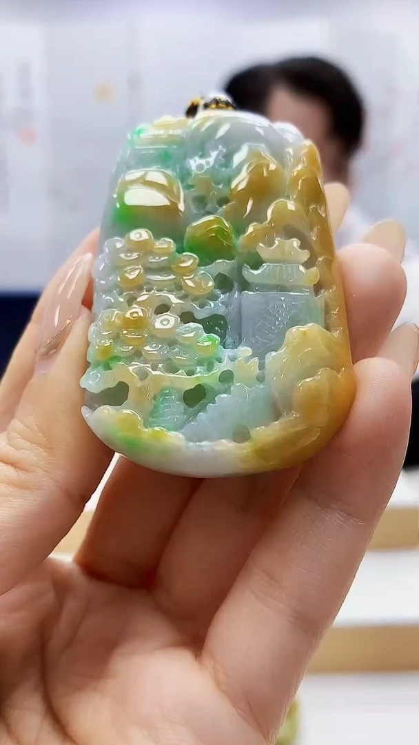 未镶嵌定制翡翠5060ty-毛货挂件171