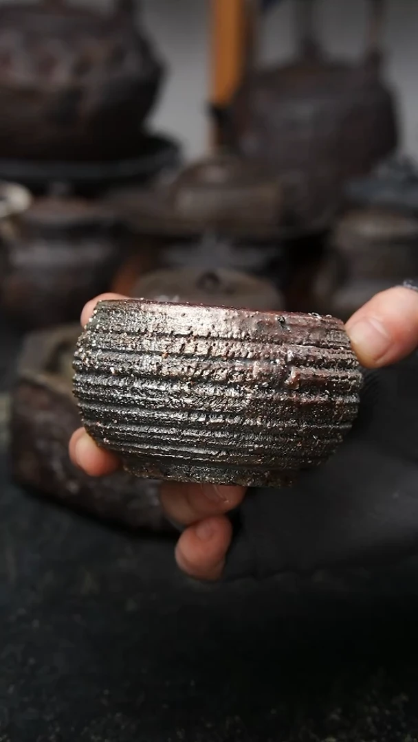 手工柴烧匣钵泥爆裂杯