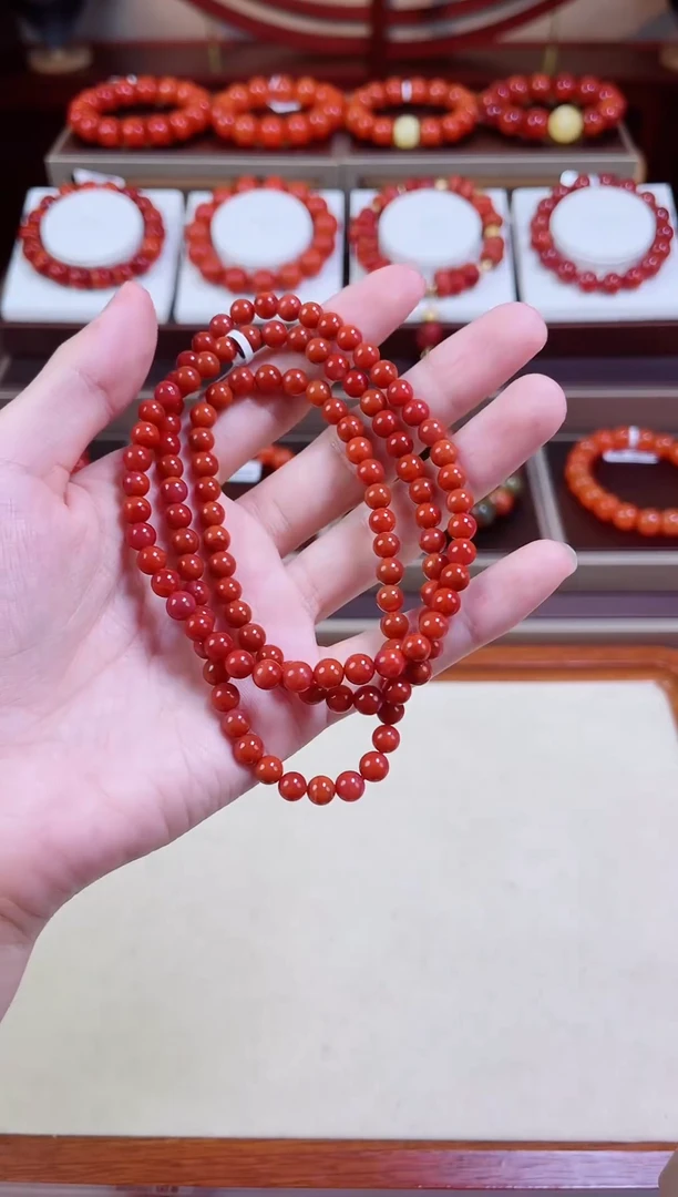 南红玛瑙瓦西多圈6+未镶嵌一个/条