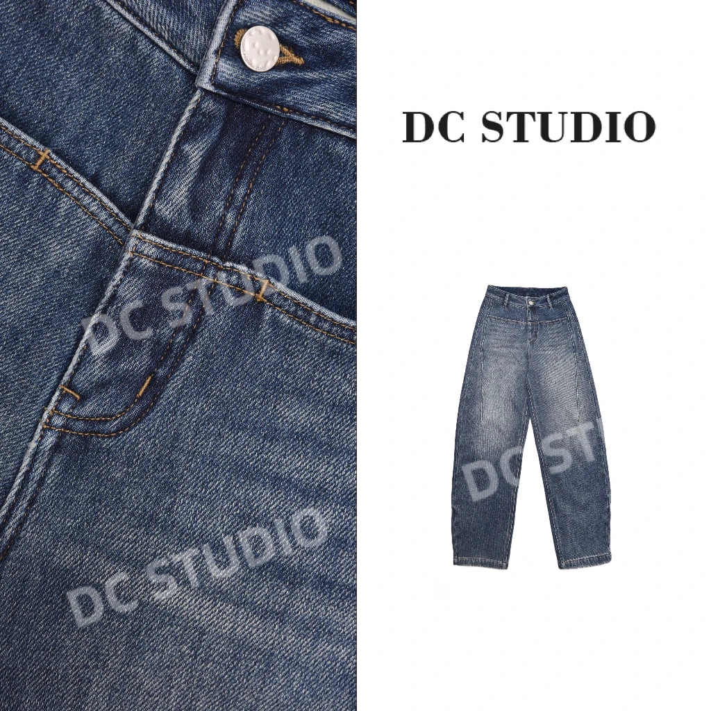 DC STUDIO【记忆胶片】2024秋冬设计款水洗女士弯刀牛仔休闲裤