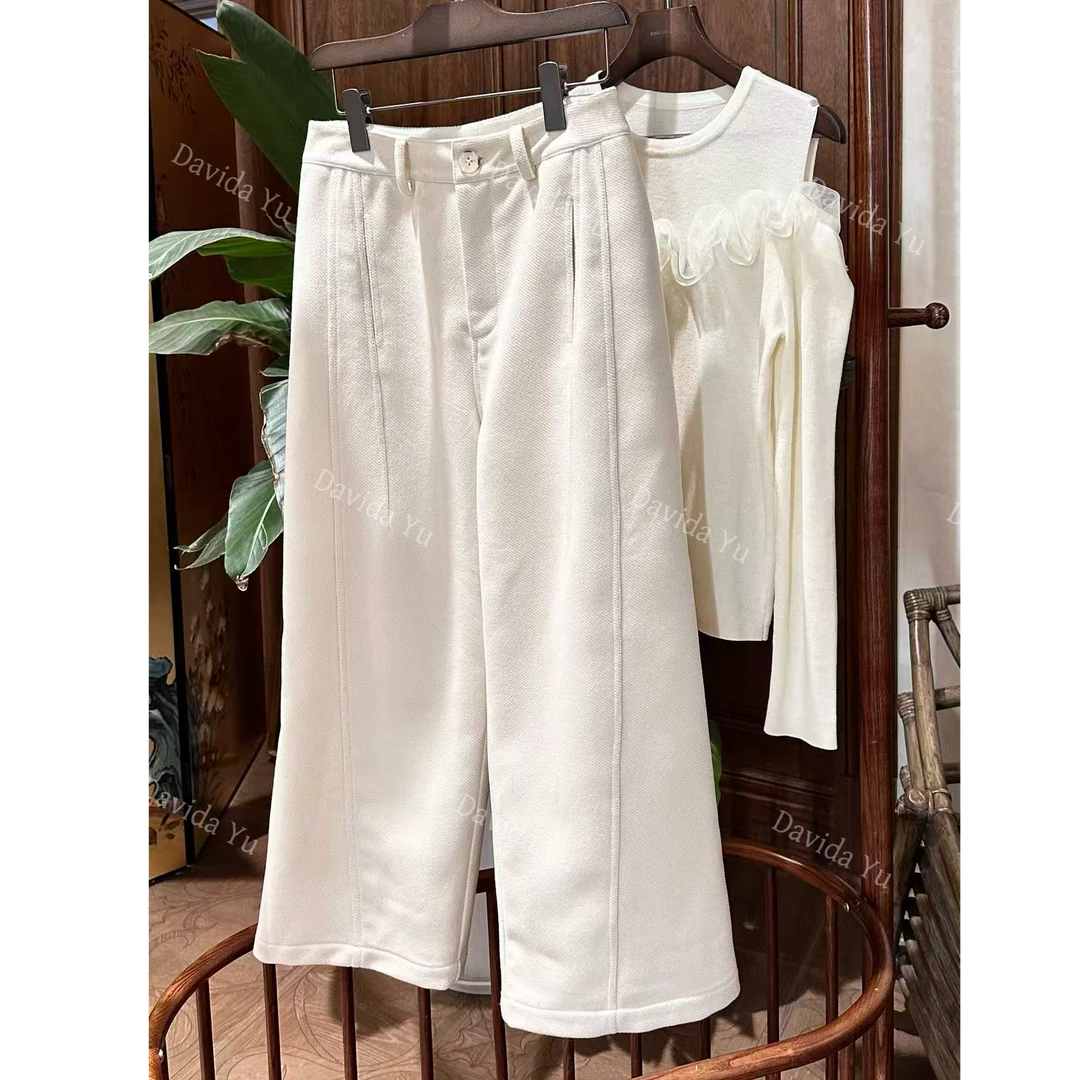 Davida Yu【米粒】重磅秋冬时尚百搭显瘦高级直筒九分裤 CK0013