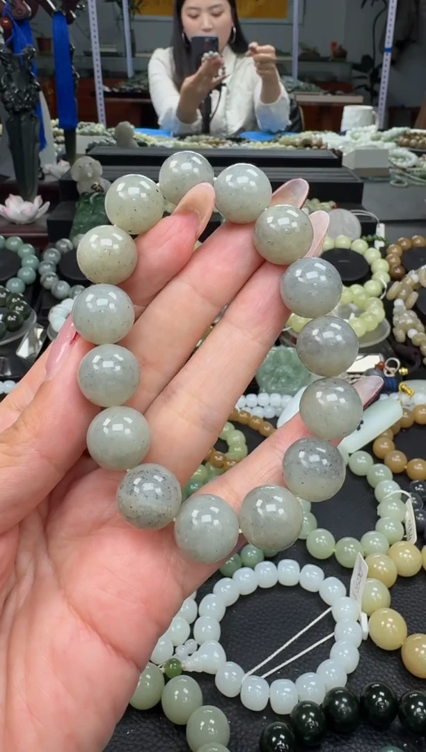 未镶嵌手链和田玉新疆点墨青花卡14