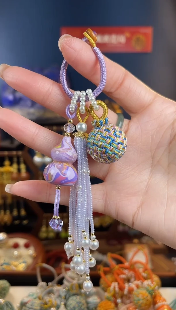 灬***灬，紫色大漆葫芦挂件