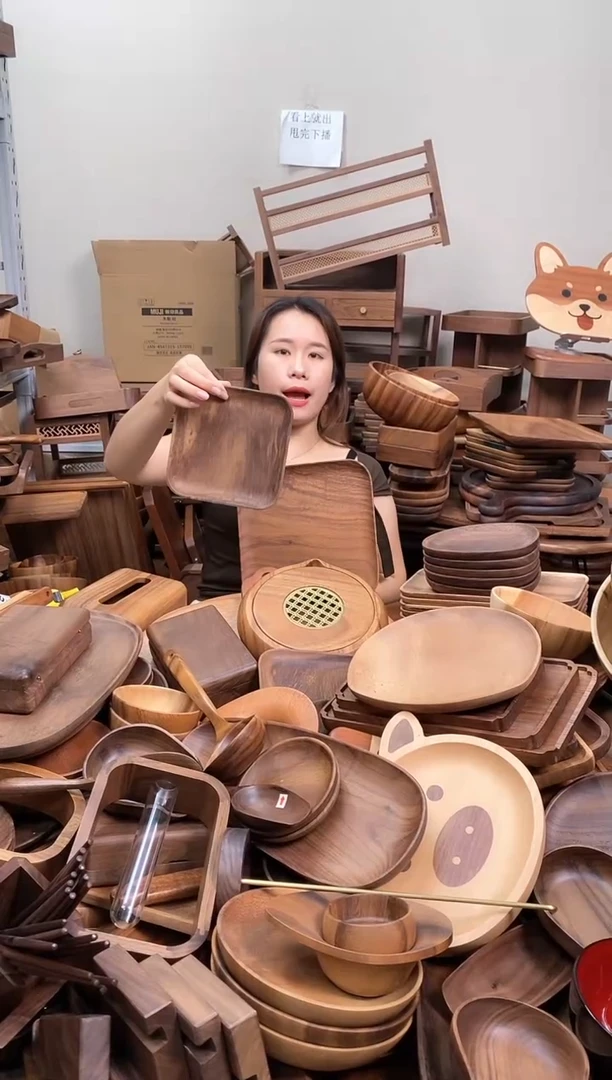 木  南美胡桃木正方盘16.5*16.5*2cm 整木