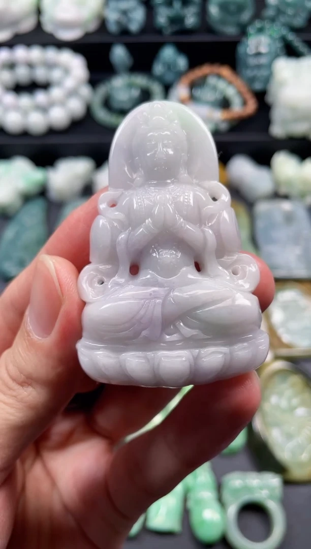 颈饰未镶嵌翡翠9  天然翡翠a货  度母观音