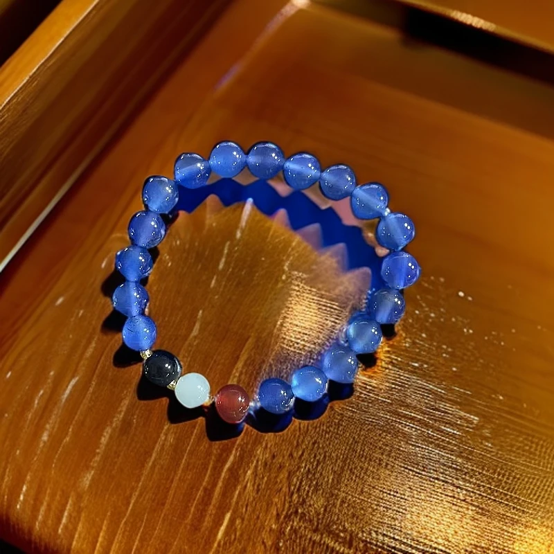 新春祝福年货福利天然玛瑙酞青蓝玛瑙手串