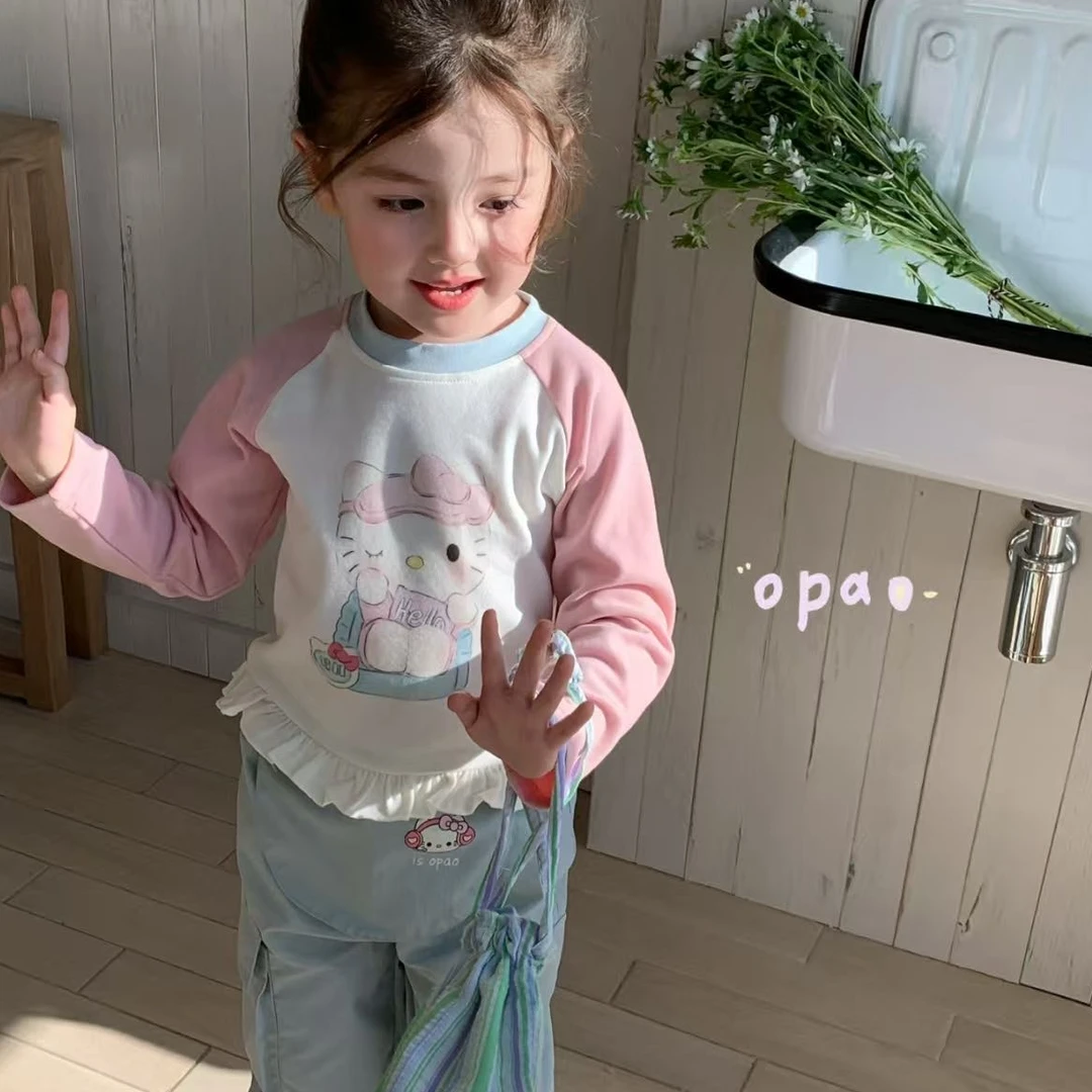 【新疆包邮】春季新款KT猫花边T恤B713