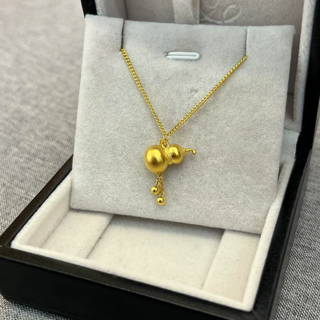 【东豪好物】足金时尚百搭葫芦金珠流苏套链（多样性发其一）